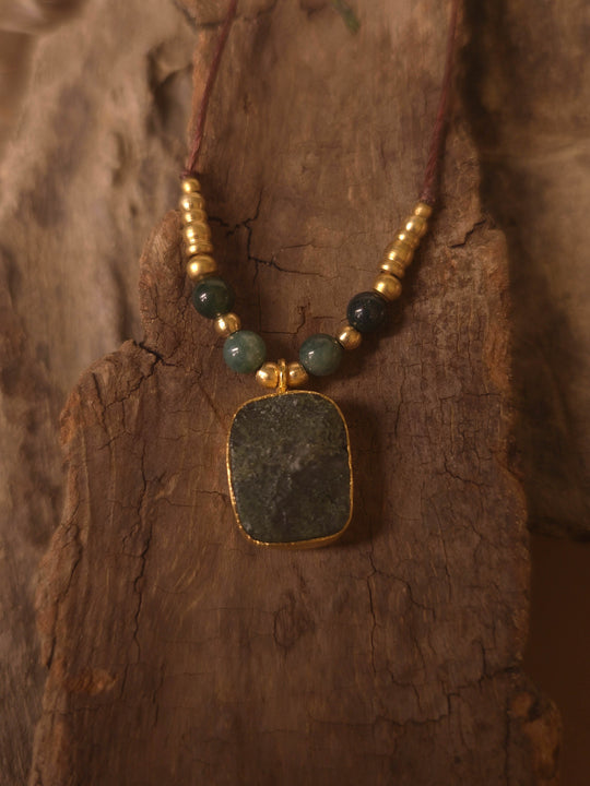 Gaia Sylvia - Moss Agate Necklace