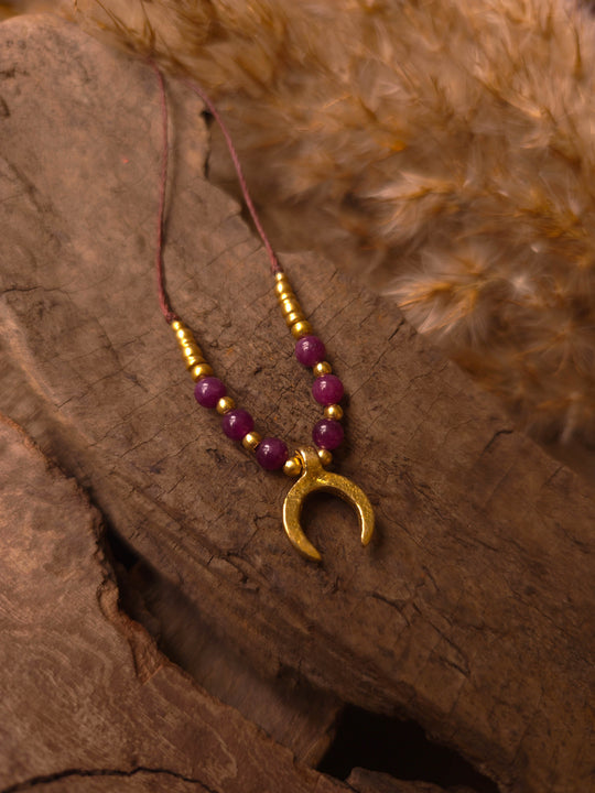 Lunara - Purple Amethyst Moon Necklace