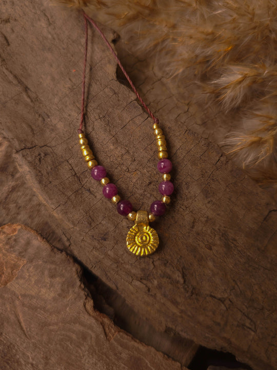 Solara - Purple Amethyst Sun Necklace