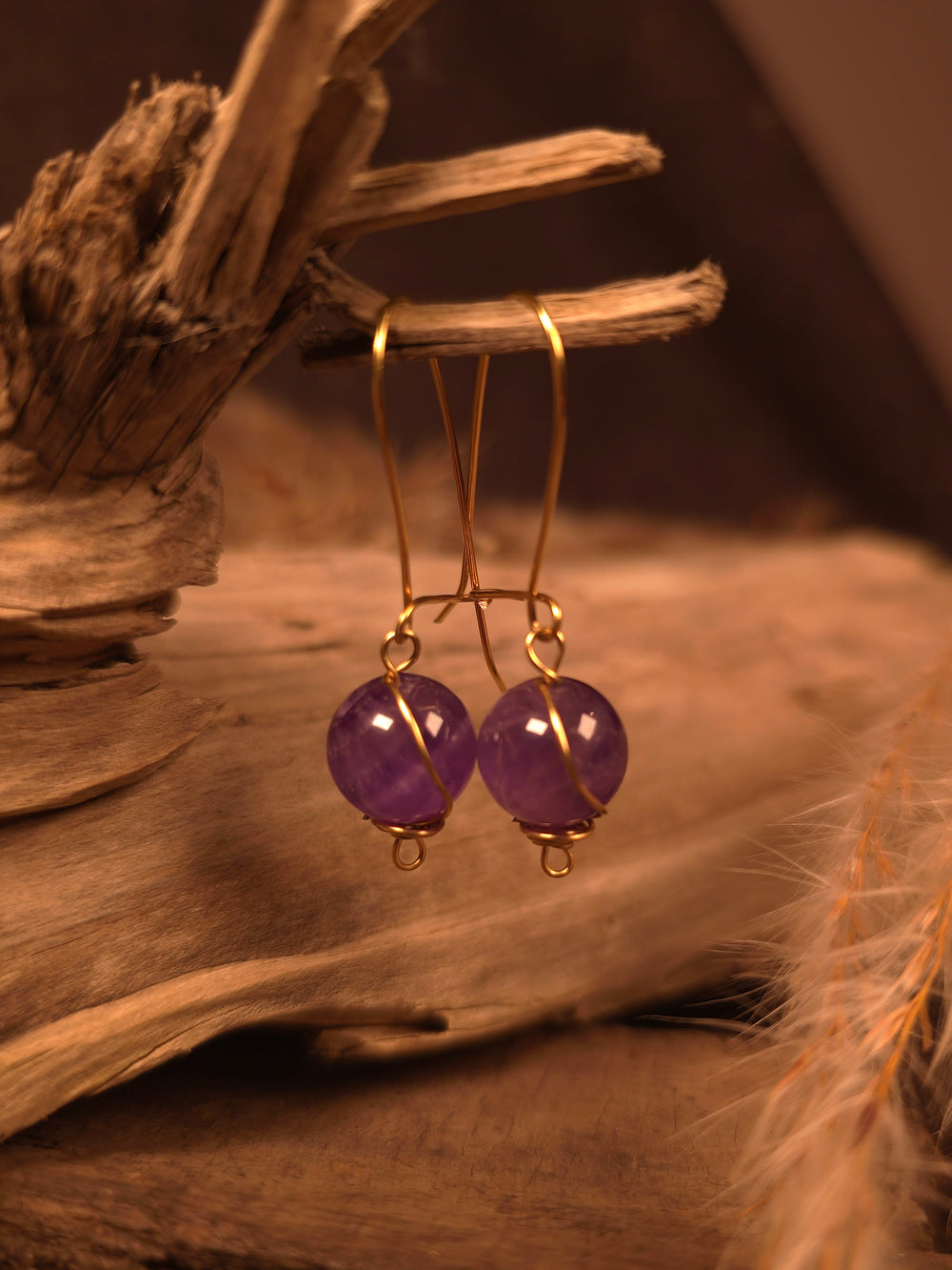 Lavendros - Purple Amethyst Earrings