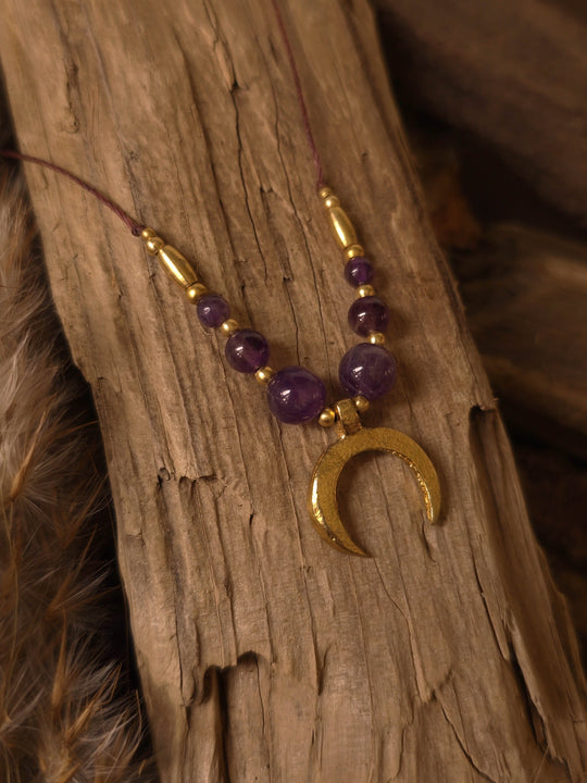 Symara - Purple Amethyst Moon Necklace