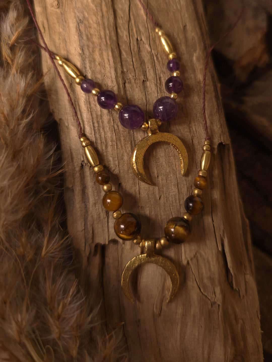 Symara - Purple Amethyst Moon Necklace