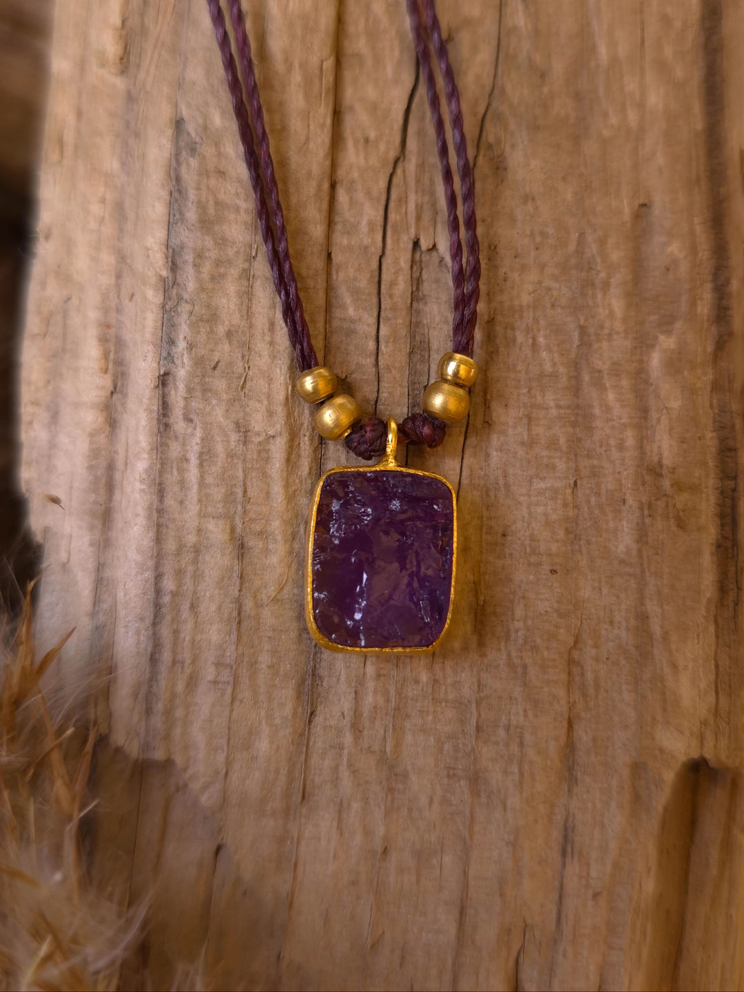Purple Alchemy - Raw Amethyst Necklace, Goldplated