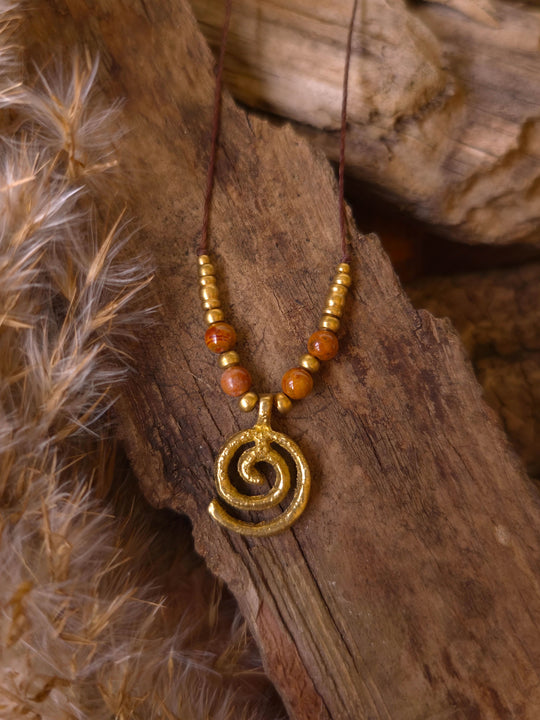 Flow of Life - Jasper Spiral Necklace