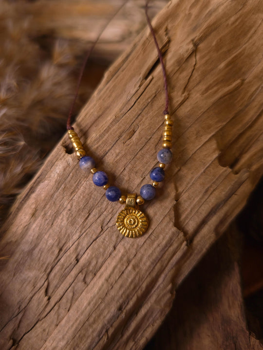 Solara - Sodalite Sun Necklace