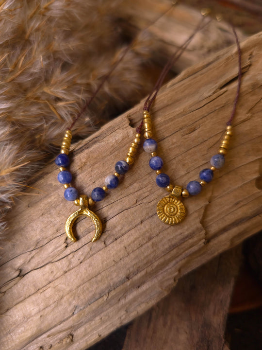 Solara - Sodalite Sun Necklace