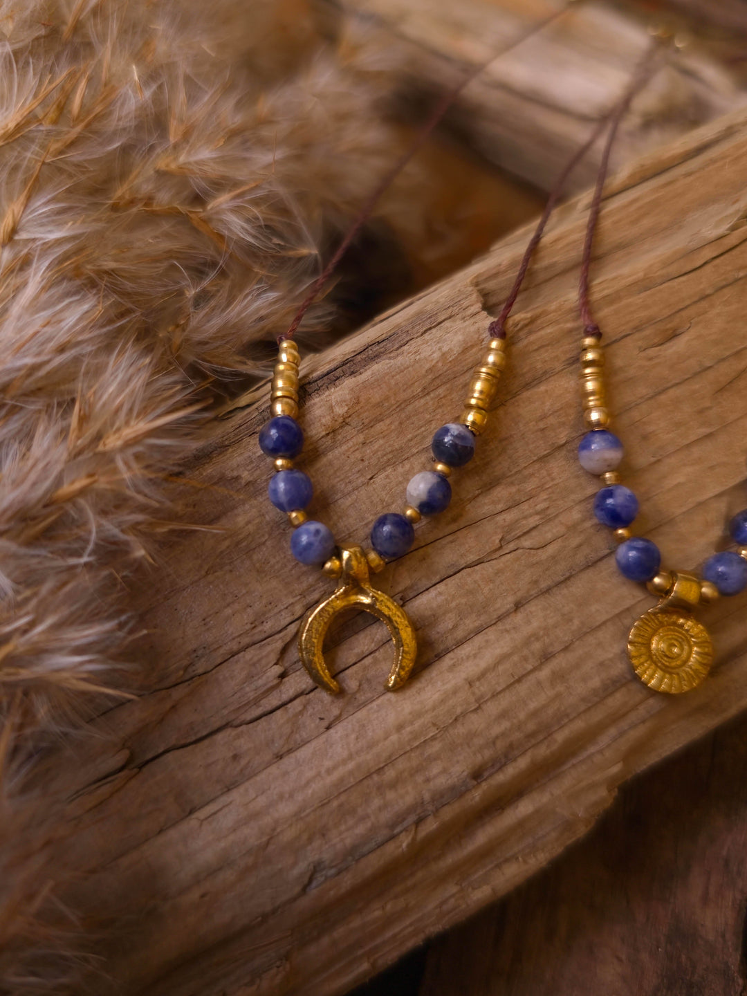 Solara - Sodalite Sun Necklace