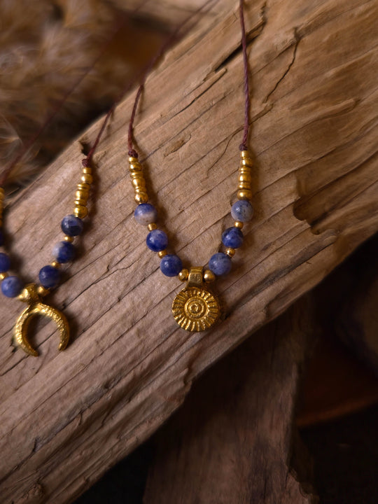 Solara - Sodalite Sun Necklace