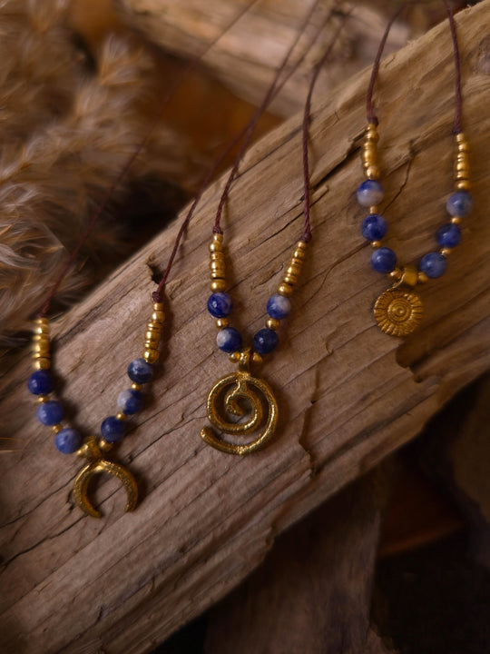 Flow of Life - Blue Sodalite Spiral Necklace