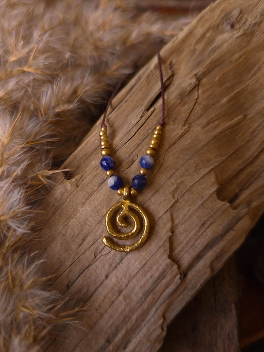 Flow of Life - Blue Sodalite Spiral Necklace