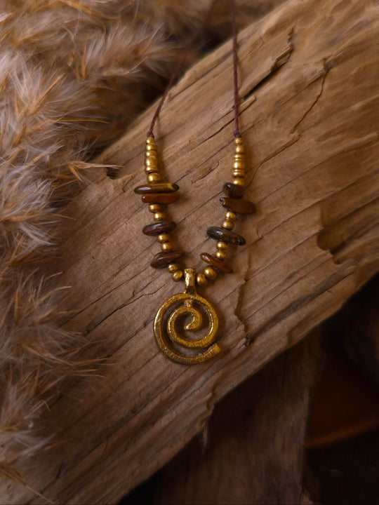 Helix - Tiger's Eye Spiral Necklace