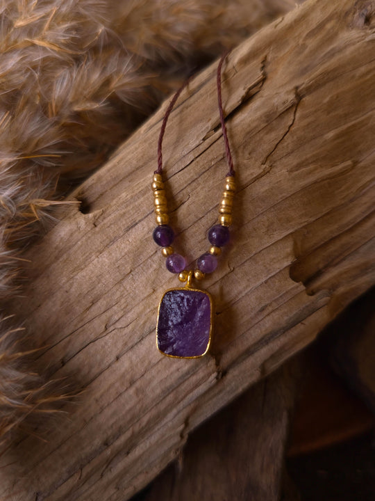 Wild Violet - Raw Purple Amethyst Necklace