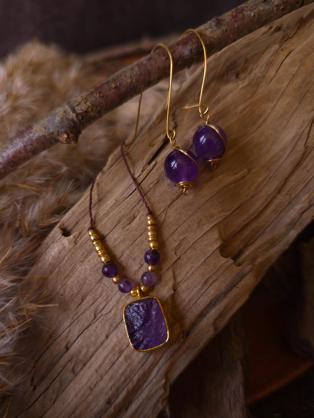 Wild Violet - Raw Purple Amethyst Necklace