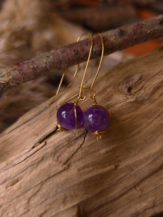 Lavendros - Purple Amethyst Earrings