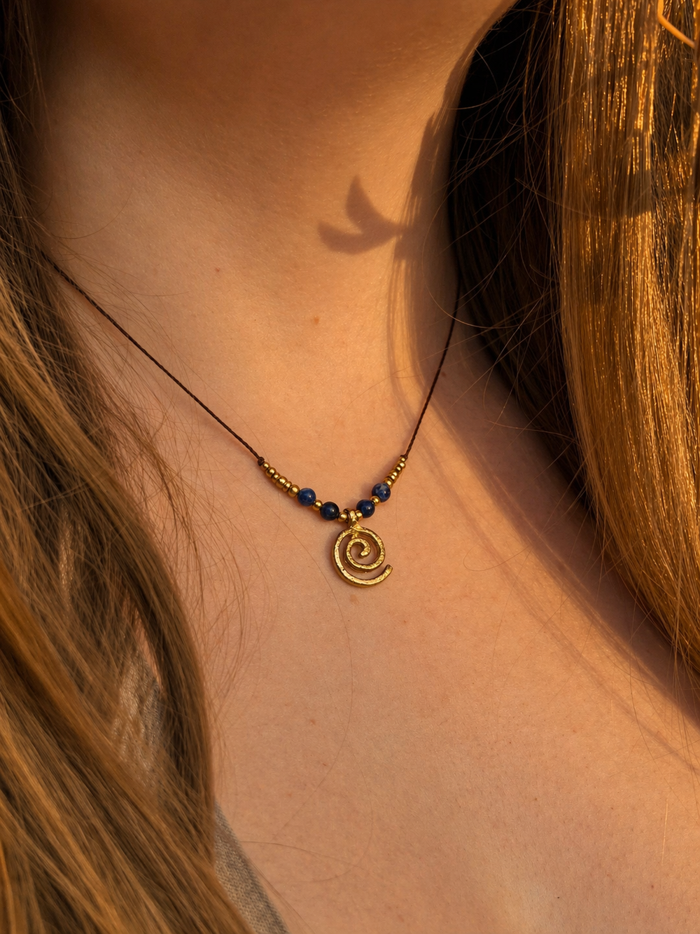 Flow of Life - Blue Sodalite Spiral Necklace