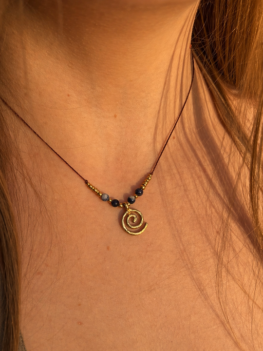 Flow of Life - Blue Sodalite Spiral Necklace