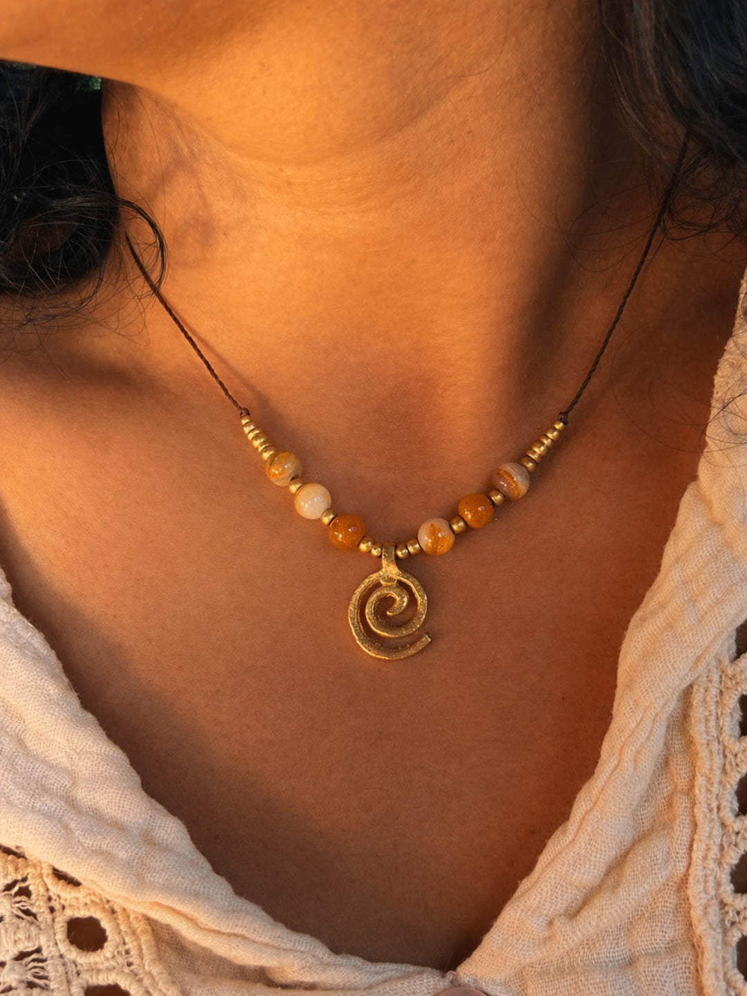 Terra Spiral - Jasper Spiral Necklace