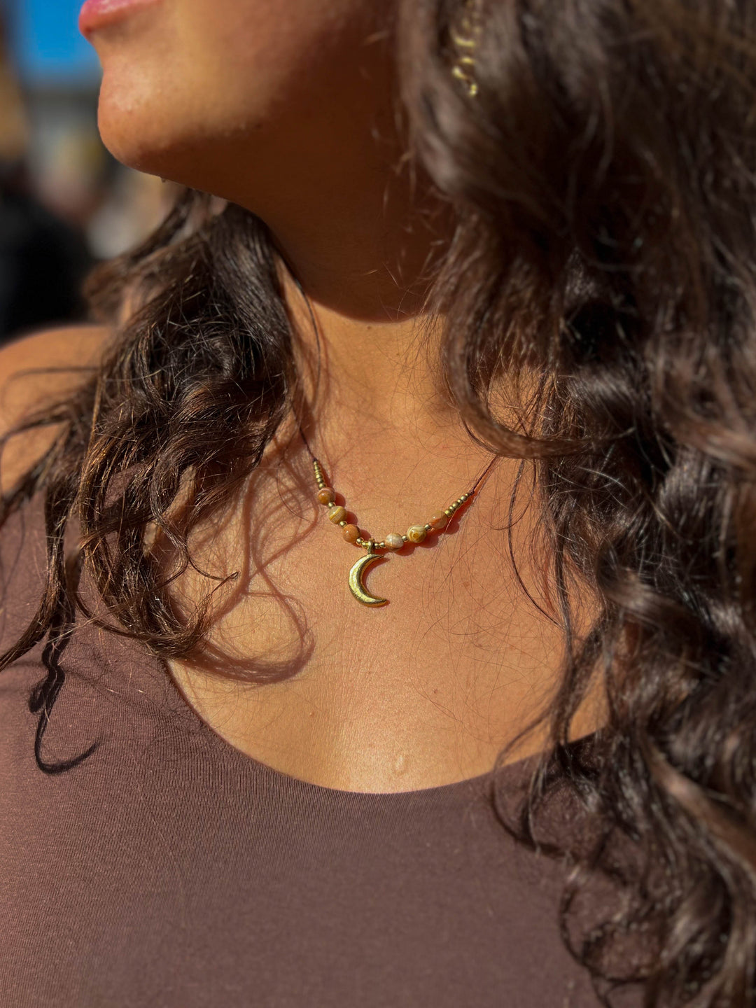 Mirella - Jasper Moon Necklace