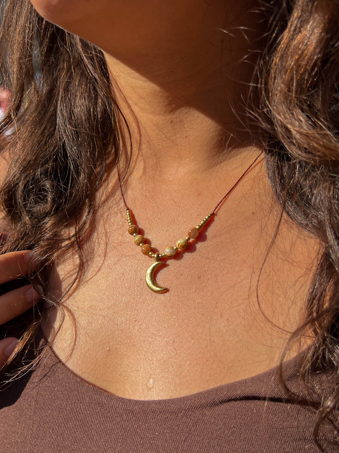 Mirella - Jasper Moon Necklace