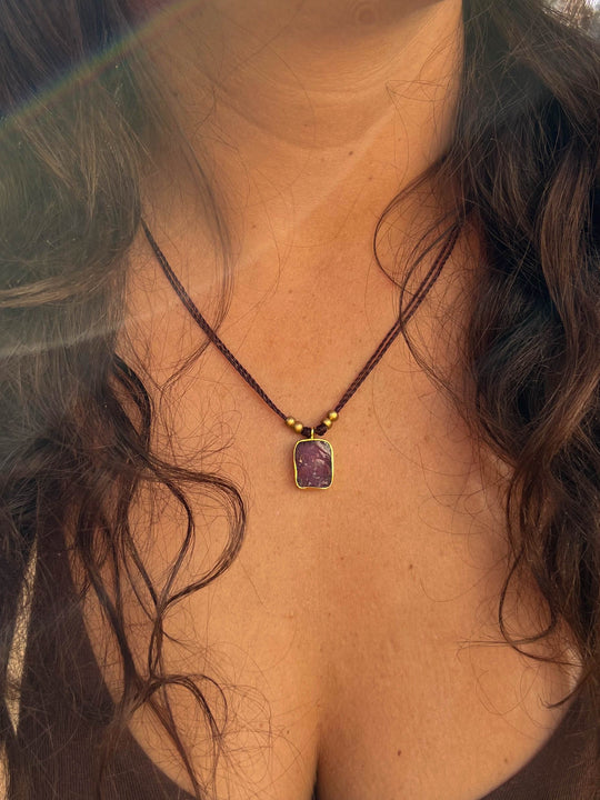 Purple Alchemy - Raw Amethyst Necklace, Goldplated