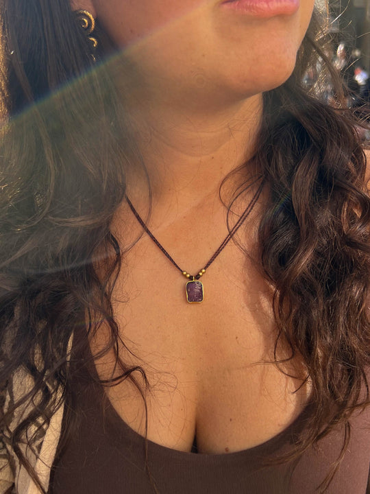 Purple Alchemy - Raw Amethyst Necklace, Goldplated