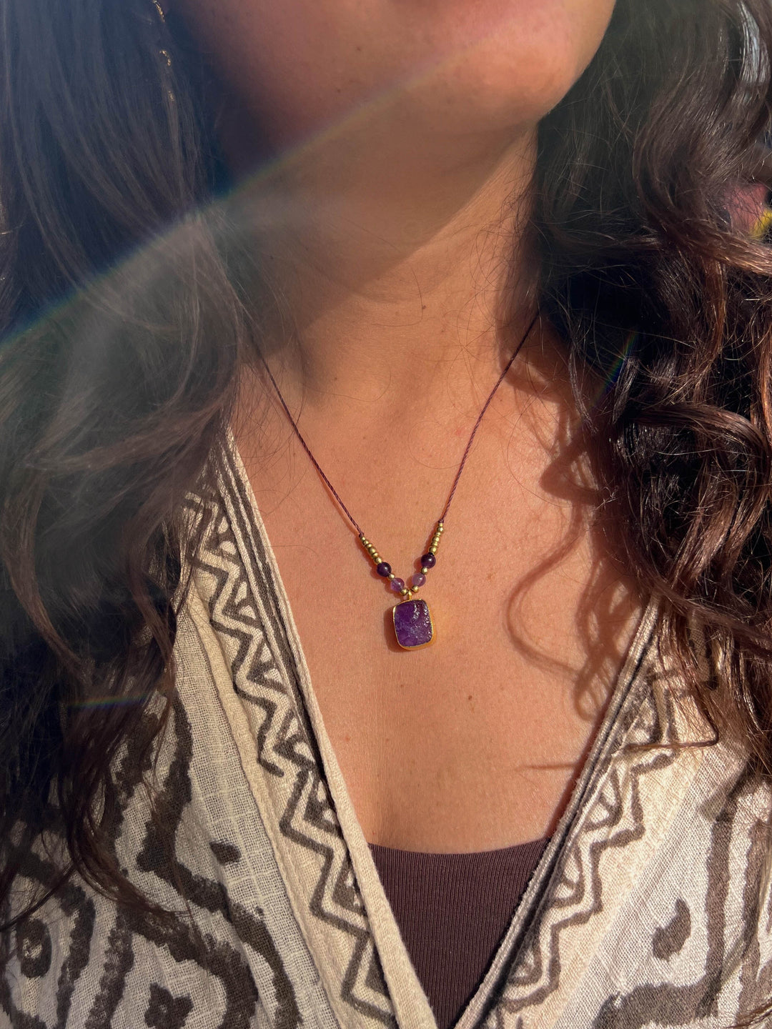 Wild Violet - Raw Purple Amethyst Necklace