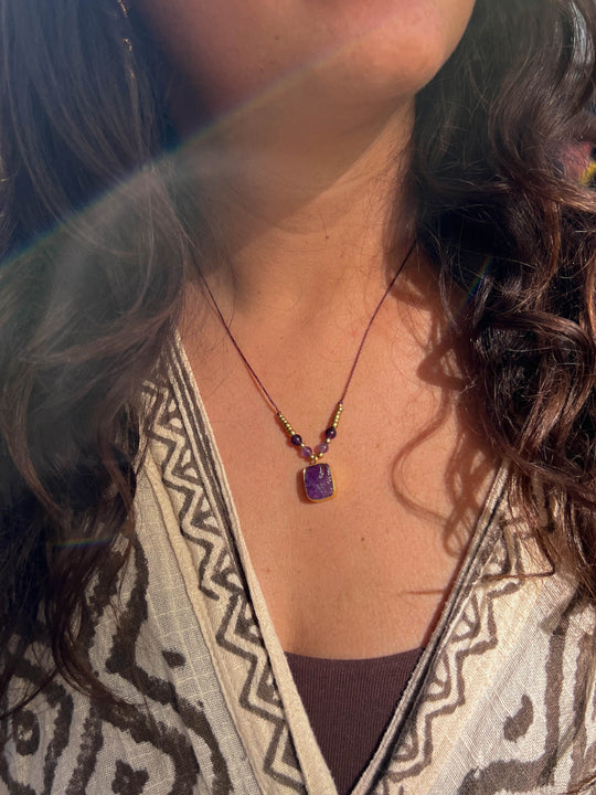 Wild Violet - Raw Purple Amethyst Necklace