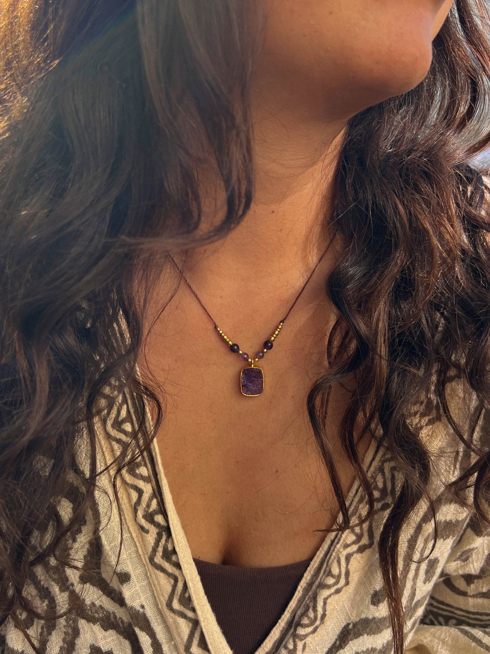 Wild Violet - Raw Purple Amethyst Necklace