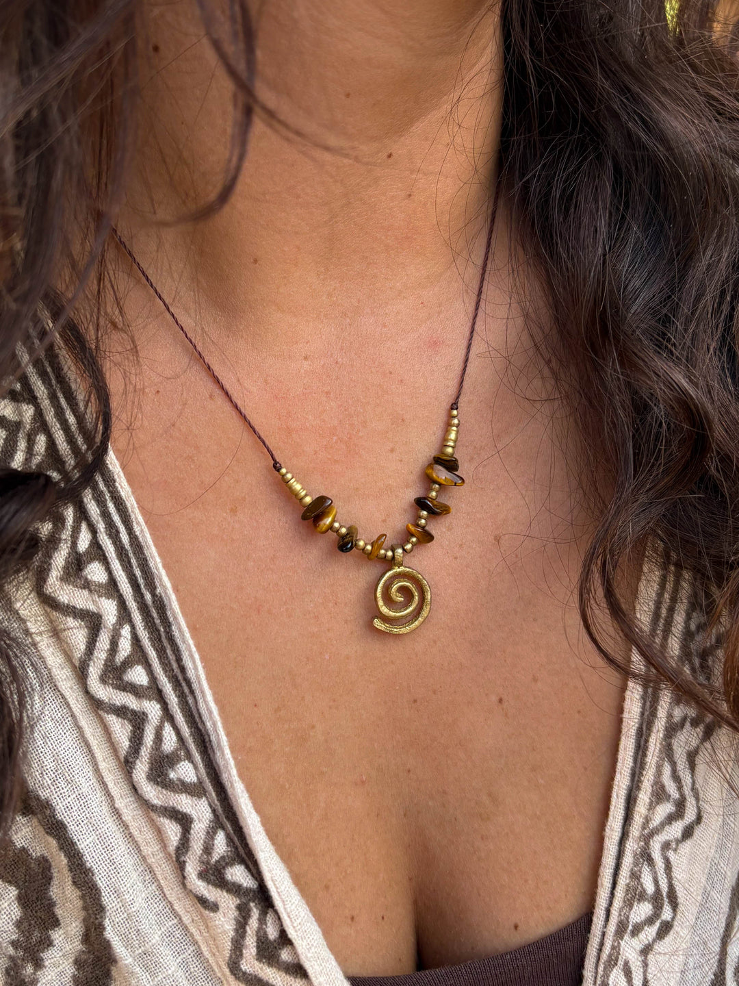 Helix - Tiger's Eye Spiral Necklace