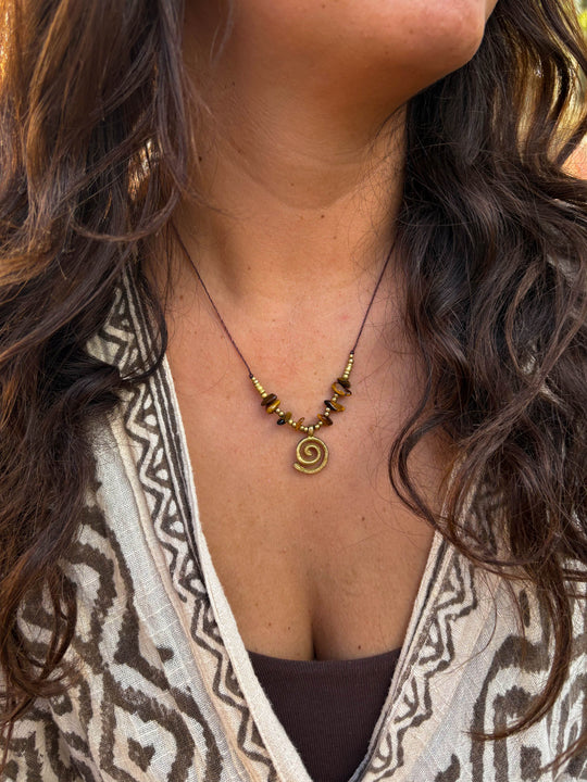 Helix - Tiger's Eye Spiral Necklace