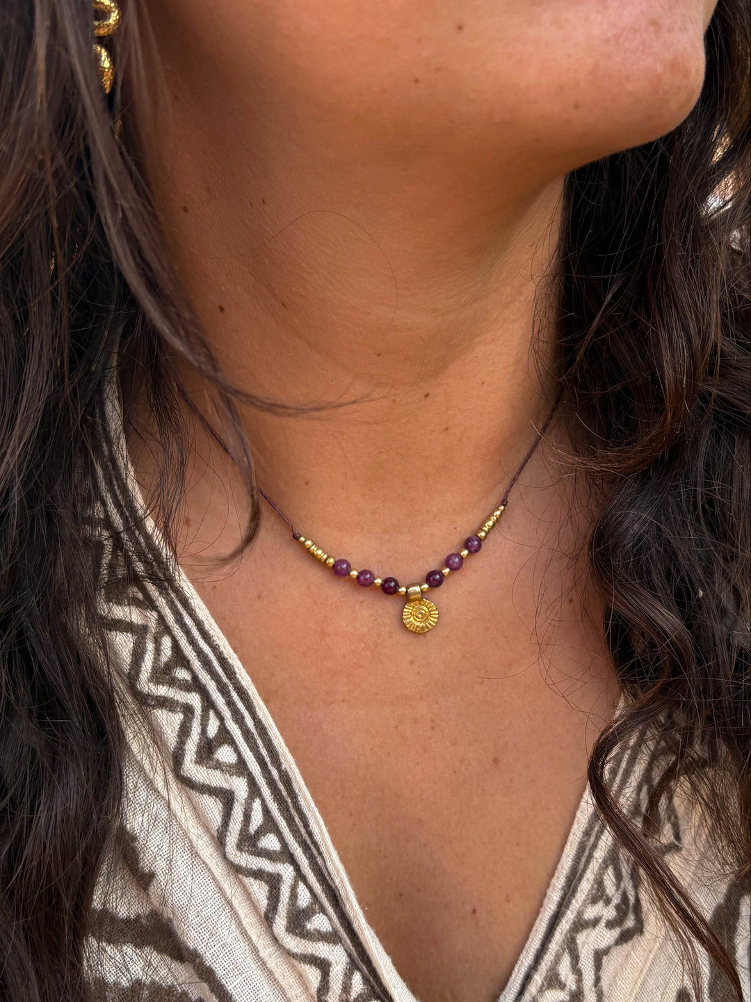 Solara - Purple Amethyst Sun Necklace