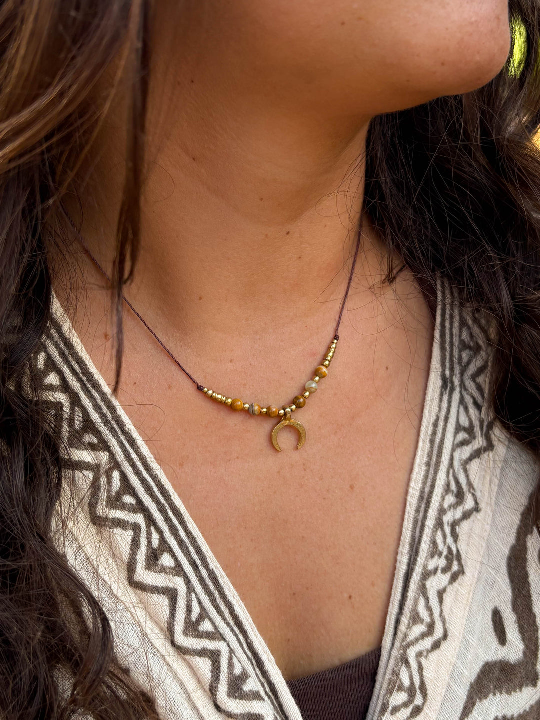 Lunara - Jasper Moon Necklace