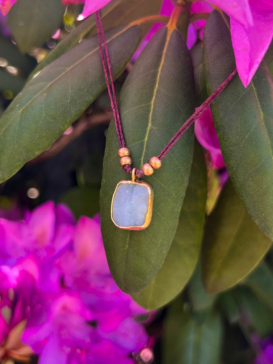 Oceana - Raw Aquamarine Necklace, Goldplated