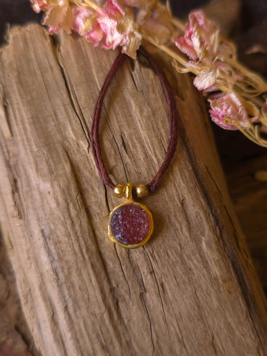 Cherry - Round Cherry Quartz Short Necklace
