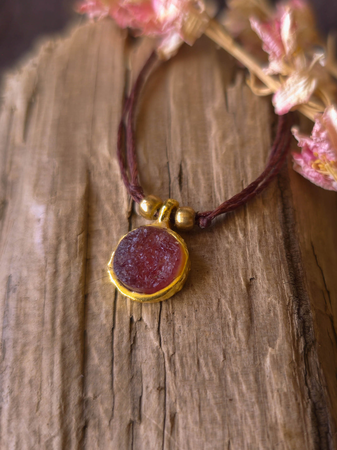 Cherry - Round Cherry Quartz Short Necklace