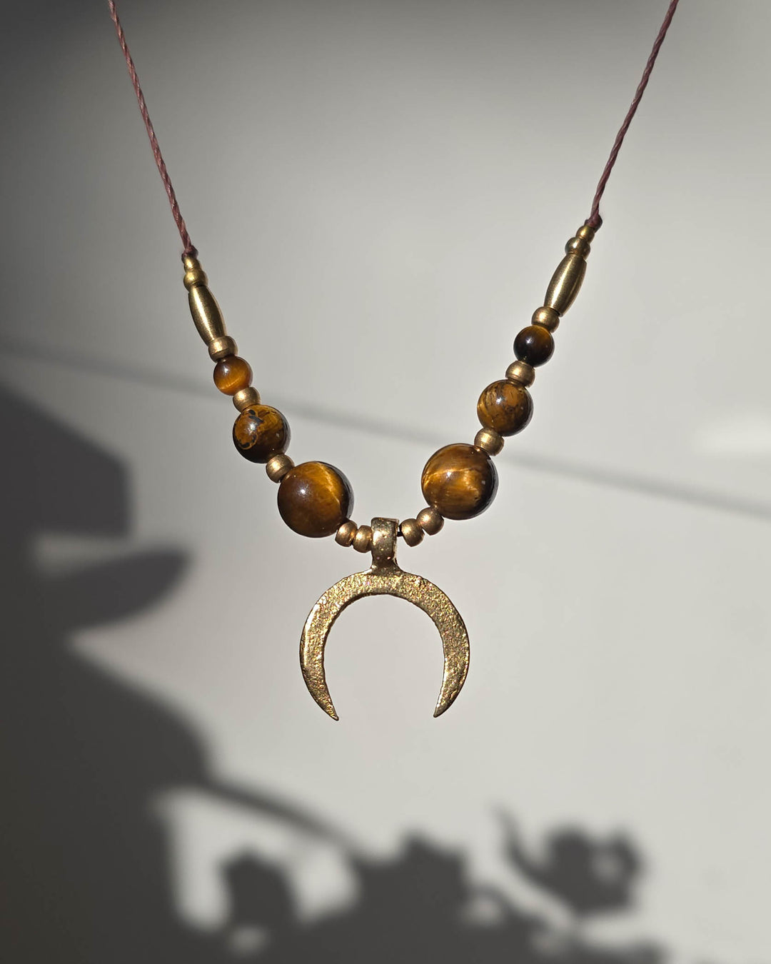 Symara - Brown Tiger's Eye Moon Necklace