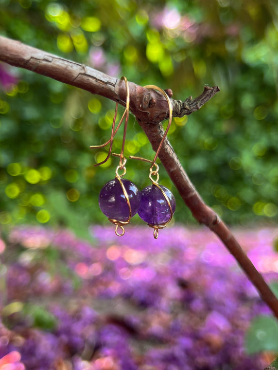 Lavendros - Purple Amethyst Earrings