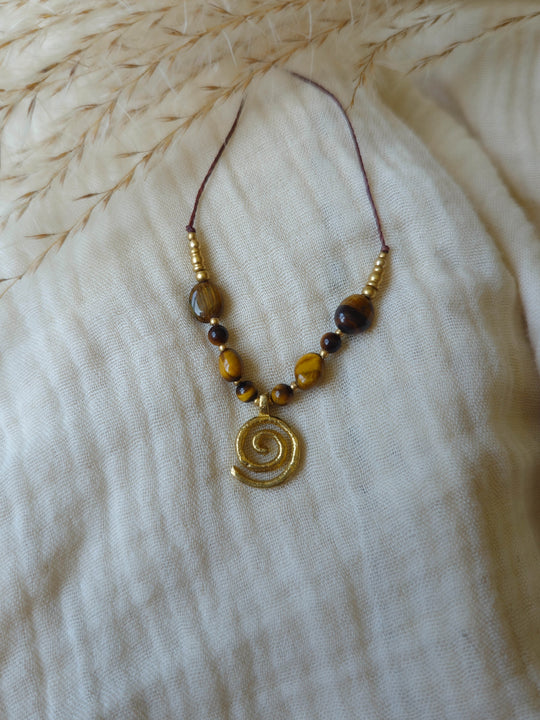 Spiralita - Tiger's Eye Spiral Necklace