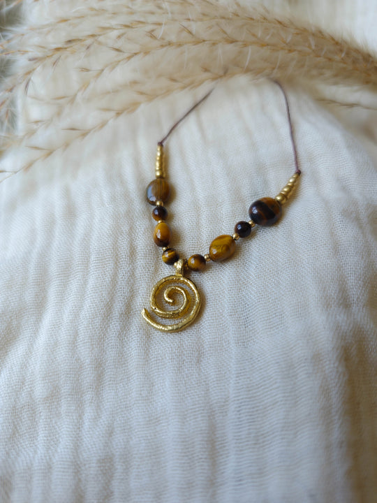 Spiralita - Tiger's Eye Spiral Necklace