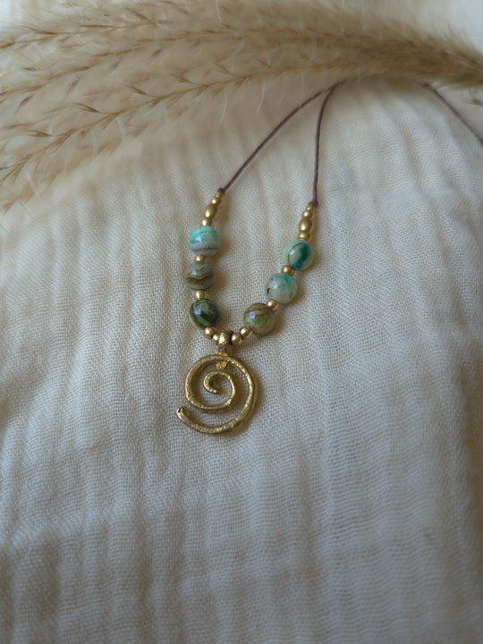 Forest Fairy - Green Angelite Spiral Necklace
