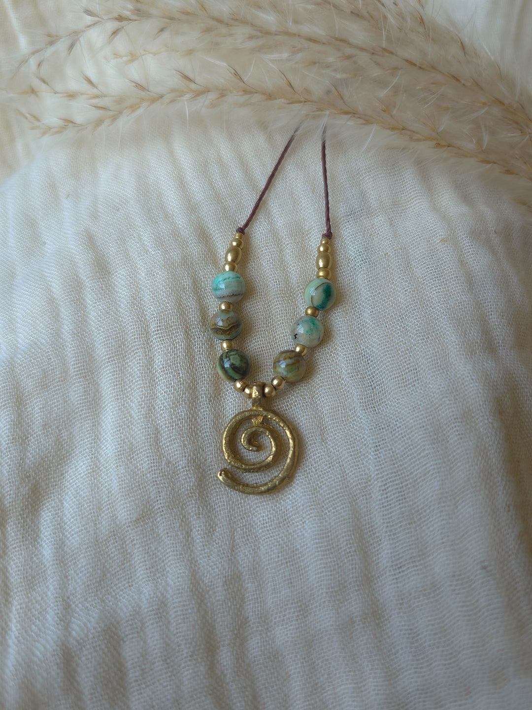 Forest Fairy - Green Angelite Spiral Necklace