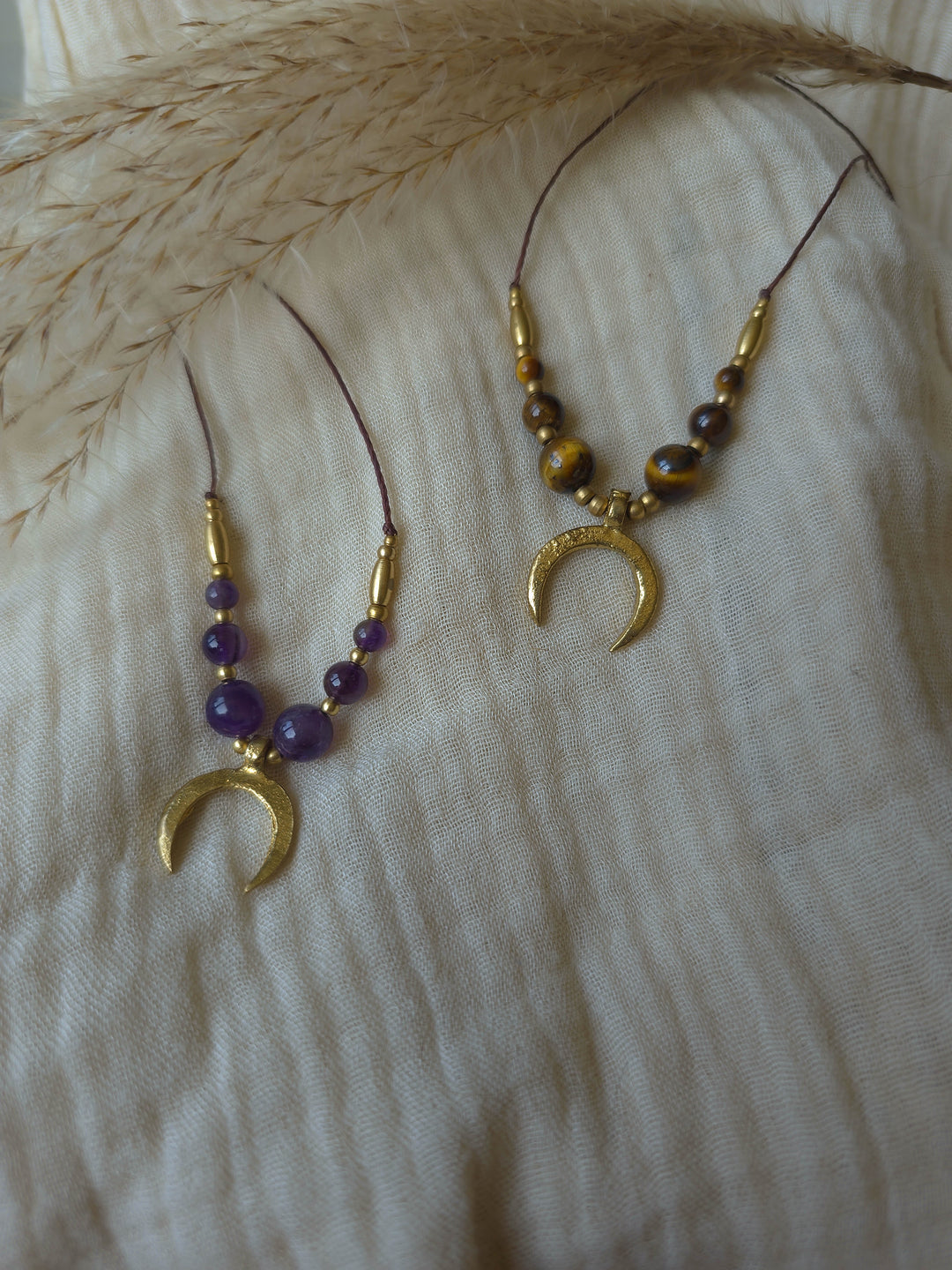 Symara - Brown Tiger's Eye Moon Necklace