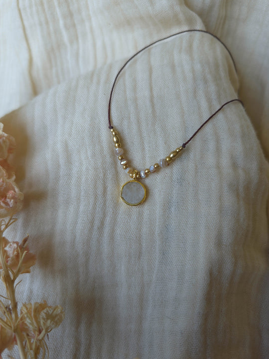Ocean Fairy - Moonstone Necklace with Shells