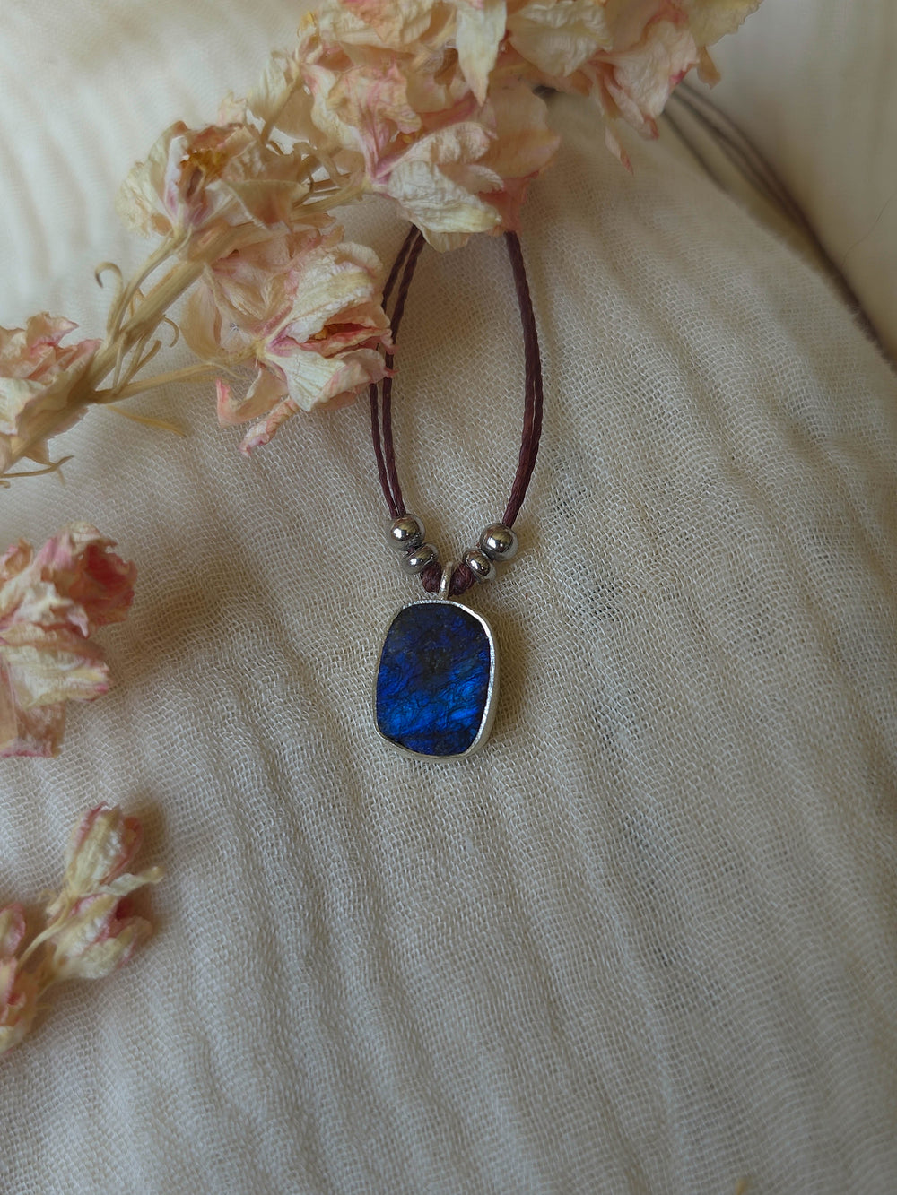 Blue Alchemy - Raw Labradorite Necklace, Silver