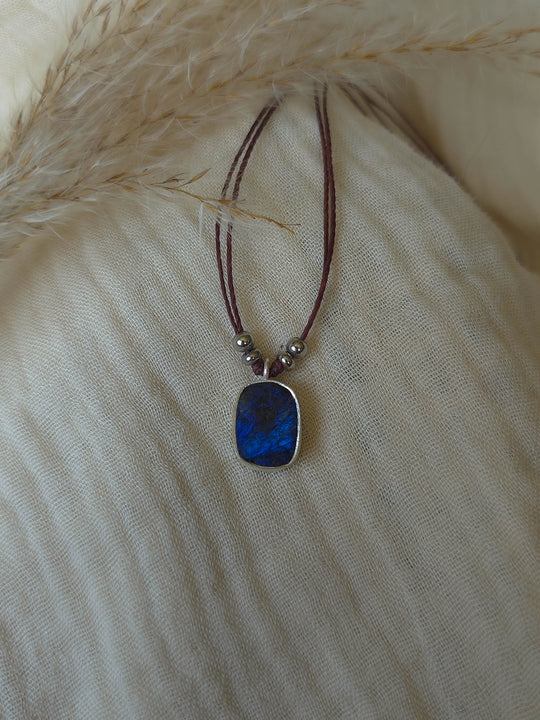 Blue Alchemy - Raw Labradorite Necklace, Silver