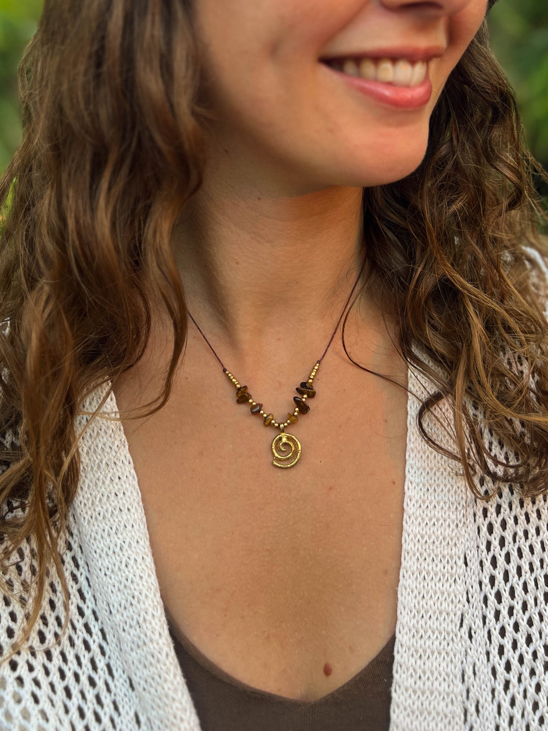 Helix - Tiger's Eye Spiral Necklace