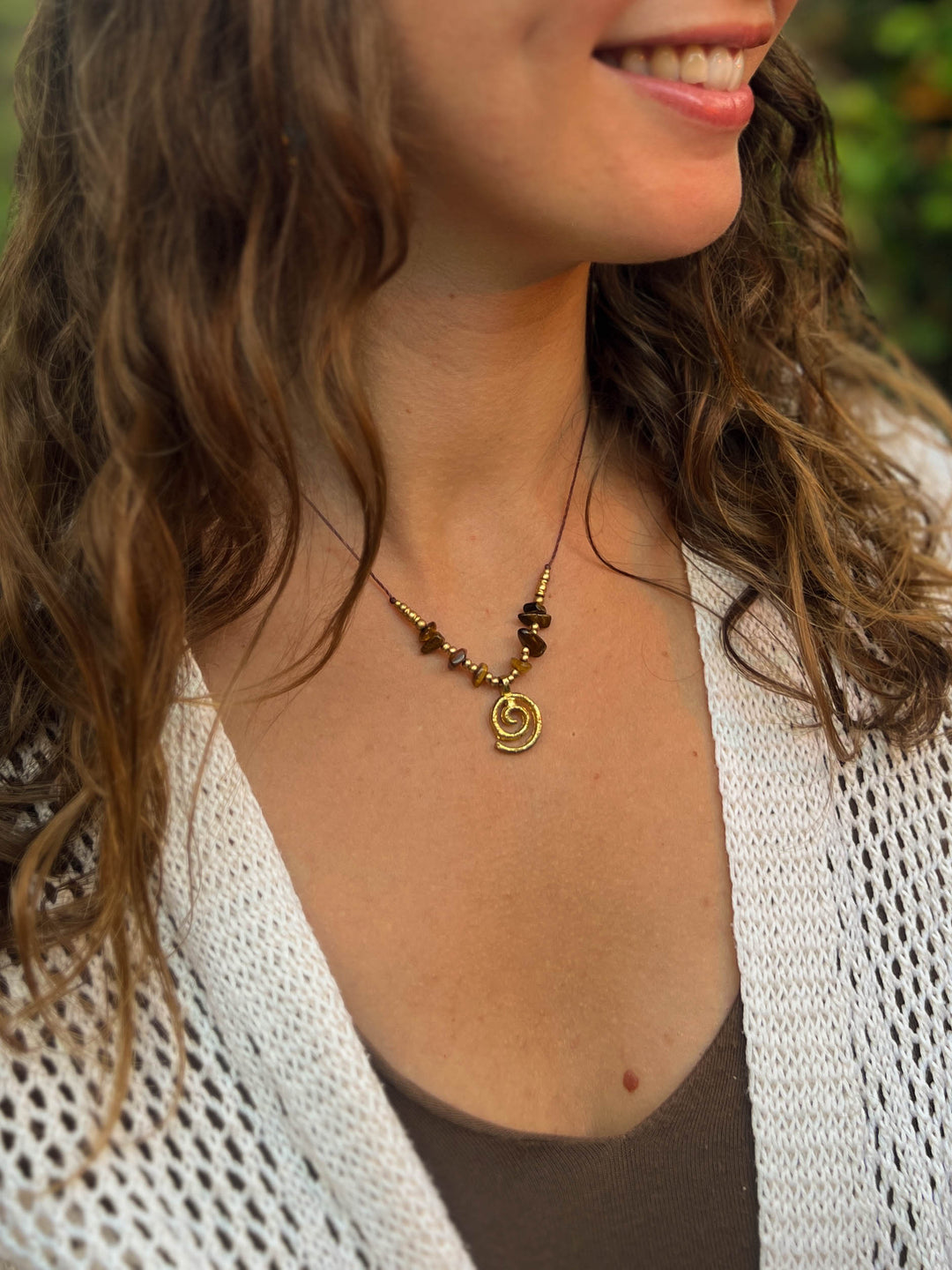 Helix - Tiger's Eye Spiral Necklace