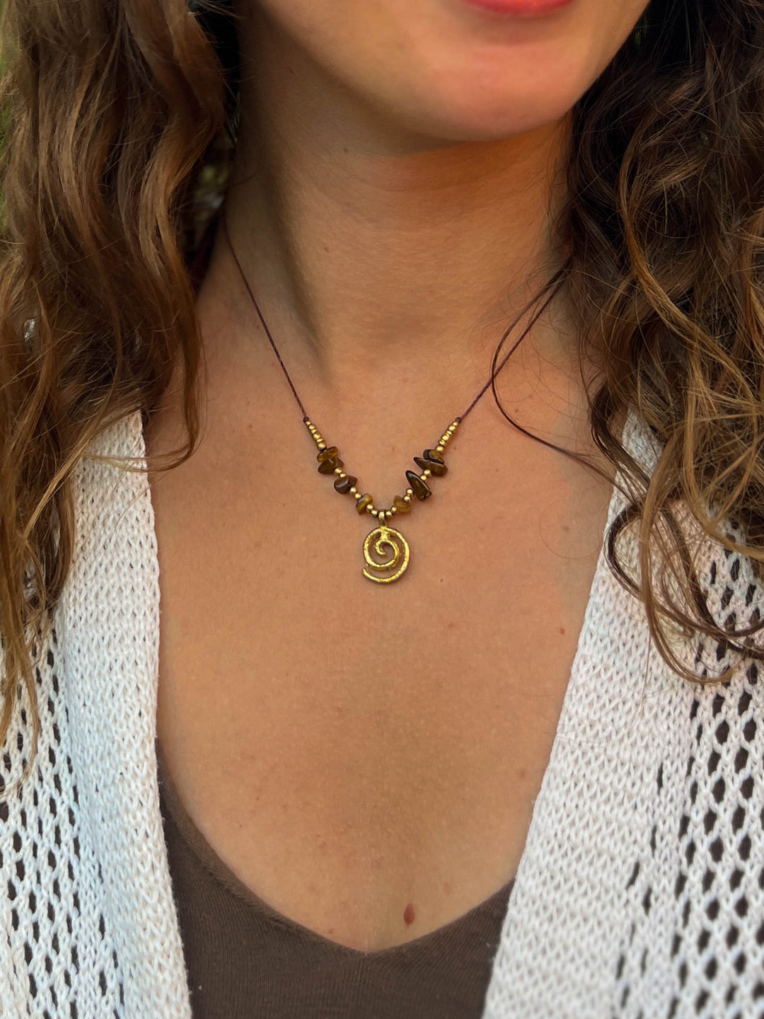 Helix - Tiger's Eye Spiral Necklace