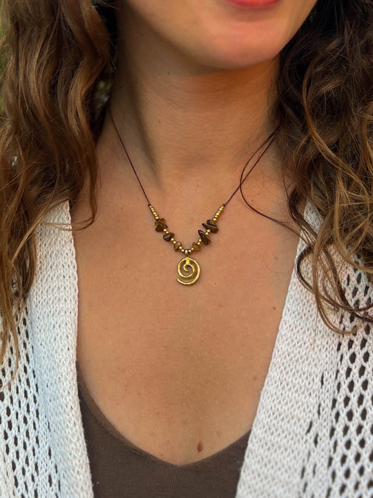 Helix - Tiger's Eye Spiral Necklace
