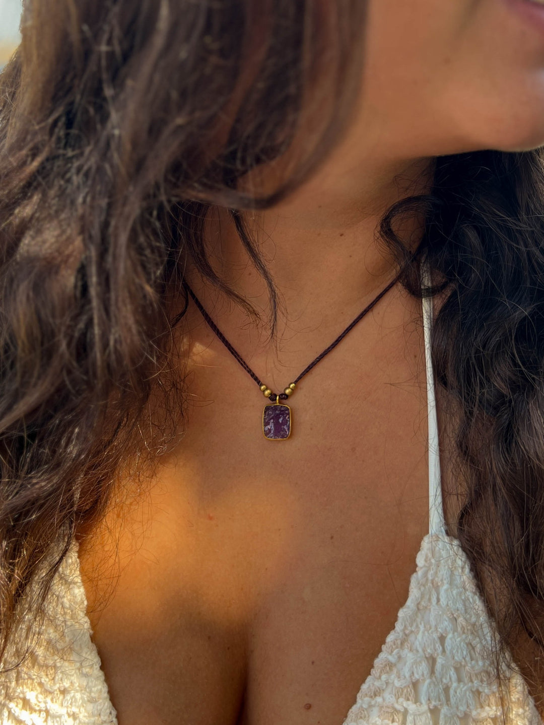 Purple Alchemy - Raw Amethyst Necklace, Goldplated
